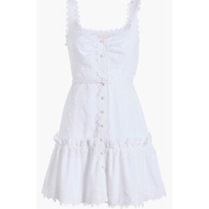 NWT Cinq a Sept Aziza White Lace Button-Down Sleeveless Dress Size 12